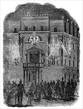 The Peace Illumination - Right Hon. Lord Panmure's (Minister-at-War), Belgrave-Square, 1856.  Creator: Unknown.
