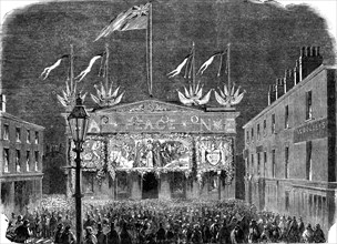 The Peace Commemoration at Salford - the Townhall, 1856.  Creator: Unknown.