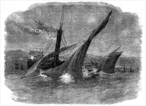 The Running Down of Lord Alfred Paget's Yacht "Alma" off Dover, 1856.  Creator: Unknown.