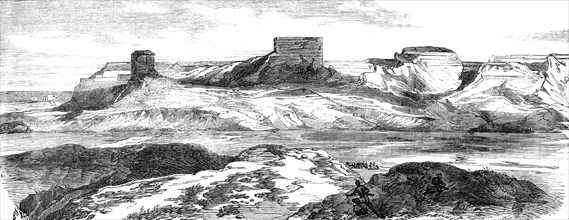 The Nebraska and Kansas Territory: Ancient Bluff Ruins, Nebraska, 1856.  Creator: Unknown.