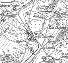 'Fleury-devant-Douamont: Fleury et le terrain environnant', 1916. Creator: Unknown.
