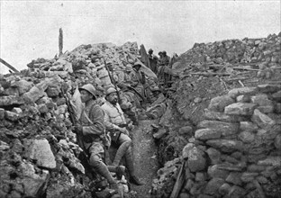 'Fleury-devant-Douamont: La reprise du village; Les marsouins du regiment colonial du Maroc..., 1916 Creator: Unknown.