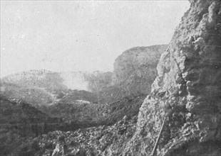 'Dans les forts reconquis de Douaumont et de Vaux; Fosse du fort de Douaumont et..., 1916. Creator: Unknown.