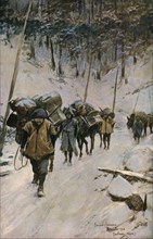 'Convoyeurs dans la foret', 1916. Creator: Francois Flameng.