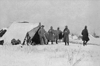 'Camp francais sous la neige, pres de Monastir', 1916. Creator: Unknown.