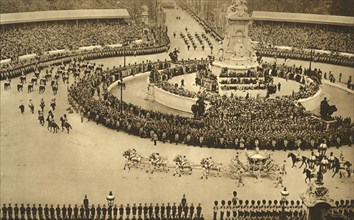 'The Coronation Procession Approaching The Mall', 1937. Creator: Photochrom Co Ltd of London.