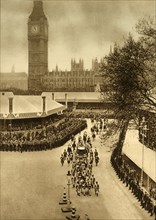 'The King and Queen Approaching Westminster Abbey', 1937. Creator: Photochrom Co Ltd of London.