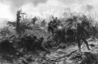'Les Corps a Corps du "Devils Wood"; Les Anglais enlevent a la Baionnette..., 1916 (1924) Creator: Unknown.