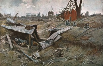 ''Bataille de la Somme; Village de Dompierre', 1916 (1924) Creator: Francois Flameng.