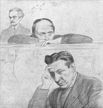 'Le defaitisme et les grands proces; l'affaire du " bonnet rouge"; trois condamnes: Landau..., 1917. Creator: L Jonas.