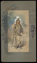 Costume design for the Opera Lohengrin by Richard Wagner, 1888. Creator: Edel (Colorno), Alfredo (1856-1912).