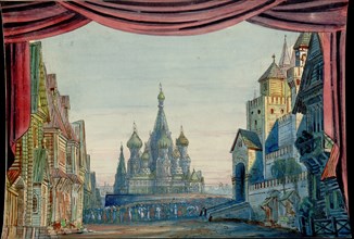 Stage design the opera A Life for the Tsar by M. Glinka, 1874. Creator: Anonymous.