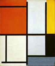Composition No. 3 with orange-red, yellow, black and grey, 1921. Creator: Mondrian, Piet (1872-1944).