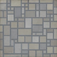 Composition: Light Colour Planes with Grey Lines (Composition with Grid 7), 1919. Creator: Mondrian, Piet (1872-1944).
