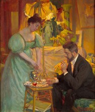 Tea (The painters Juliette and Rodolphe Wytsman). Creator: Richir, Herman (1866-1942).