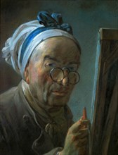 Self-Portrait at the Easel, 1779. Creator: Chardin, Jean-Baptiste Siméon (1699-1779).