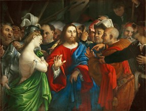 Christ and the Woman Taken in Adultery, ca 1528-1529. Creator: Lotto, Lorenzo (1480-1556).