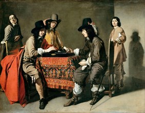 Les Joueurs de tric-trac (The Tric Trac players), c. 1655. Creator: Le Nain, Mathieu (1607-1677).
