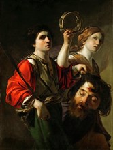 The Triumph of David, c. 1615. Creator: Manfredi, Bartolomeo (1587-1622).