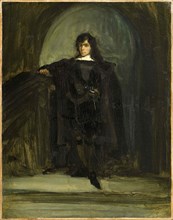 Self-portrait as Hamlet or Ravenswood, ca 1821. Creator: Delacroix, Eugène (1798-1863).