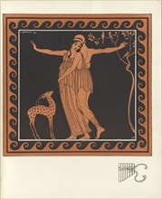 Tamara Karsavina and Vaslav Nijinsky in the Ballet Daphnis et Chloé by M. Ravel, 1914. Creator: Barbier, George (1882-1932).