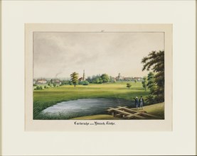 Carlsruhe Castle seen from the Hirsch pond, 19th century. Creator: Anonymous.