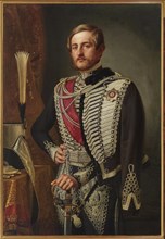 Portrait of Duke Eugen Erdmann of Württemberg (1820-1875) in Hussar uniform, 1846. Creator: Hildebrandt, Ferdinand Theodor (1804-1874).