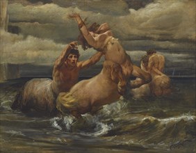 Centaurs in the sea, ca 1877. Creator: Piglhein, Bruno (1848-1894).