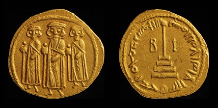 Umayyad gold Dinar of Abd al-Malik ibn Marwan, ca 691. Creator: Numismatic, Oriental coins  .
