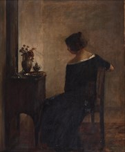 Interior with the Artist's Wife. Creator: Holsøe, Carl (1863-1935).