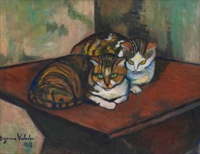 Les deux chats (The two cats), 1918. Creator: Valadon, Suzanne (1865-1938).