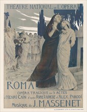 Poster for the Opera Roma by Jules Massenet, 1912. Creator: Rochegrosse, Georges Antoine (1859-1938).