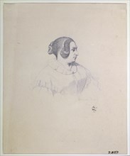 Portrait of the composer and poet Louise Bertin (1805-1877), 1841. Creator: Amaury-Duval, Eugène Emmanuel (1808-1885).