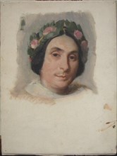 Portrait of the composer and poet Louise Bertin (1805-1877). Creator: Mottez, Victor-Louis (1809-1897).