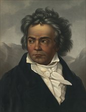 Portrait of Ludwig van Beethoven (1770-1827), c. 1861. Creator: Schimon, Ferdinand (1797-1852).