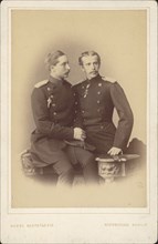 Portrait of German Emperor Wilhelm II (1859-1941), King of Prussia, with his brother Prince Henry of Creator: Hanfstaengl, Hanns (Johann) (1820-1885).
