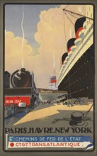 Paris - Havre - New York. Chemins de fer de l'Etat, c. 1930. Creator: Sébille, Albert (1874-1953).