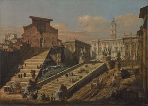 View of the Capitol with the Church of Santa Maria in Ara Coeli, 1768. Creator: Bellotto, Bernardo (1720-1780).