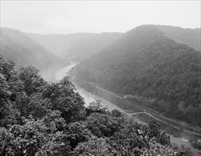 New River canyon, east from Fayette, W. Va., c.between 1910 and 1920. Creator: Unknown.