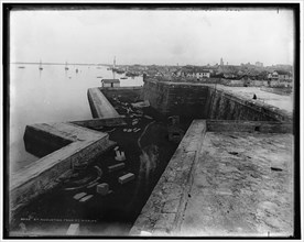 Panorama from Fort Marion, showing Fort, bay and city, between 1880 and 1897. Creator: William H. Jackson.