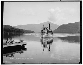 Steamboat Doris on Lake Placid, Adirondack Mountains, (1902?). Creator: William H. Jackson.
