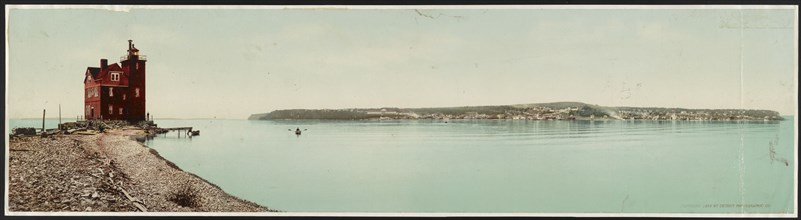 Mackinac Island from Round Island, Michigan, c1899. Creator: William H. Jackson.