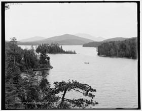 Lower Saranac Lake from Bluff Island, Adirondack Mountains, c1902. Creator: William H. Jackson.