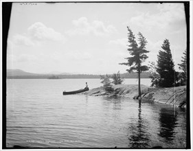 Upper Saranac Lake from Dry Island, Adirondack Mountains, (1902?). Creator: William H. Jackson.