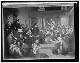 Trial of George Jacobs of Salem for witchcraft, c.between 1900 and 1912. Creator: Unknown.