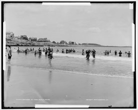 Bathers at York Beach, Maine, between 1900 and 1930. Creator: Henry Greenwood Peabody.
