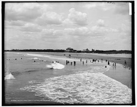 South from breakwater, Kennebunk beach, Maine, c1900. Creator: Unknown.