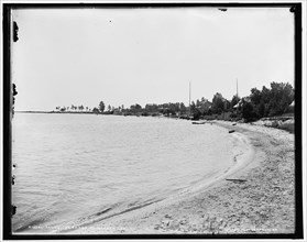Along the shore at Harbor Beach, between 1890 and 1901. Creator: Unknown.
