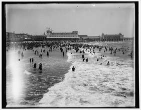 The Beach from Young's Pier, Atlantic City, between 1901 and 1906. Creator: Unknown.