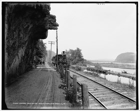 Hanging rock on the Susquehanna near Danville, Pa., between 1890 and 1901. Creator: Unknown.